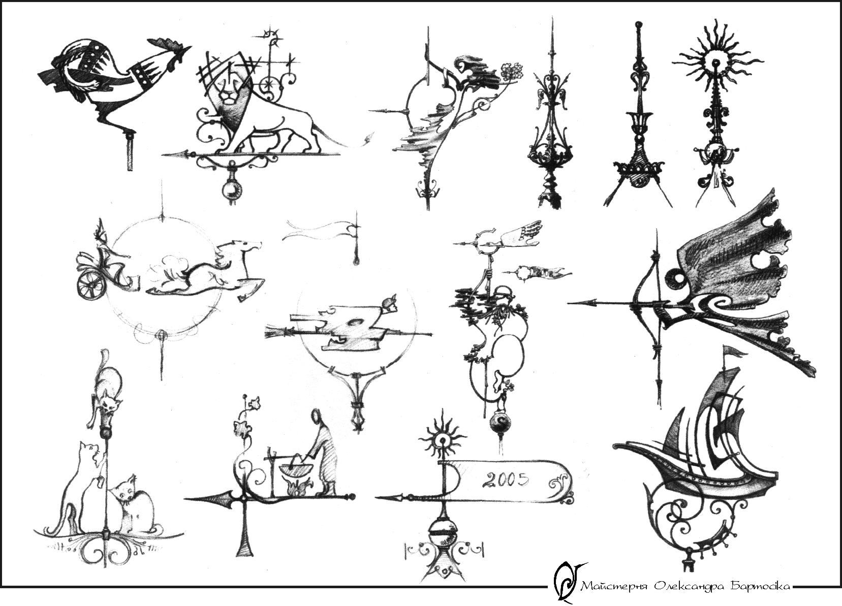 Kaleidoscope-Drafts of weather-vanes